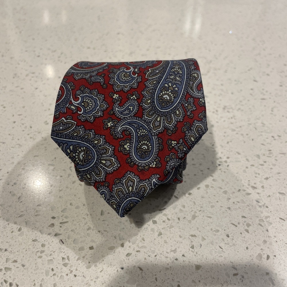 Vintage Christian Dior Monsieur Paisley Tie Italian Silk Made in USA Classic 56"